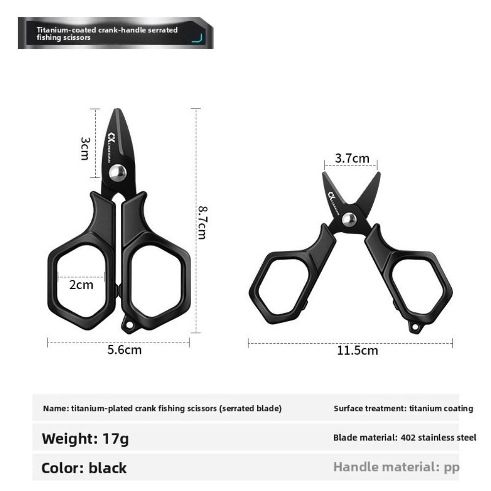 Titanium Plated Fishing Scissors Portable Design Stainless Steel Portable Scissors PE Line Cutting Hanging Strings