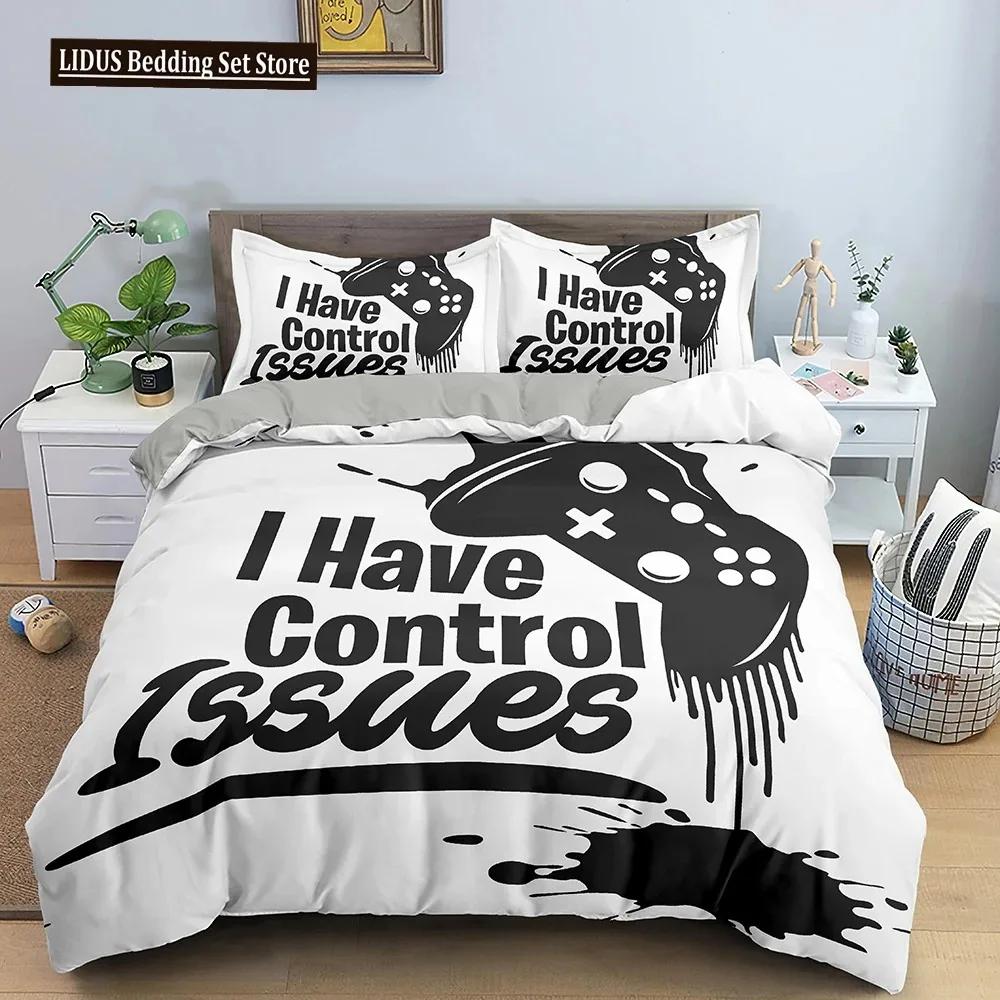 Gamepad Polyester Duvet Cover Set Colourful Button King Play Gamer Bedding Set Kid Teen Man Video Game For Child Game Room Decor