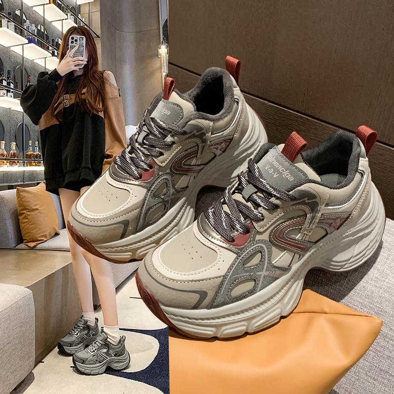 

Fashion Casual Fashion Lace Up Sneakers Women s Thick Sole Walking Designer Luxury Warm Women s Shoes Zapatos De Mujer Platform Sneakers 40