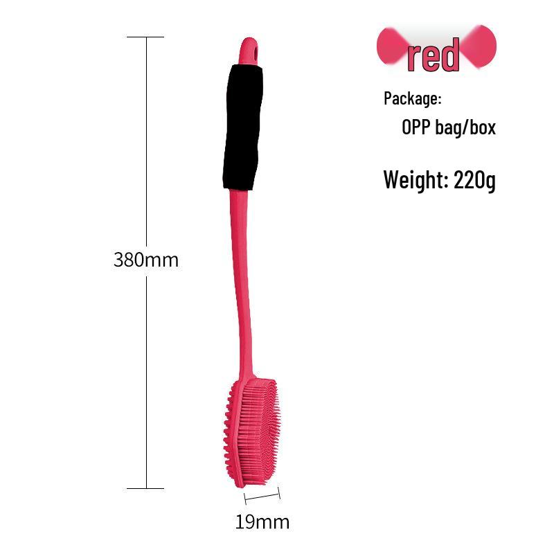 Silicone Long-Handled Soft Bristle Bath Brush for Easy Back Scrubbing