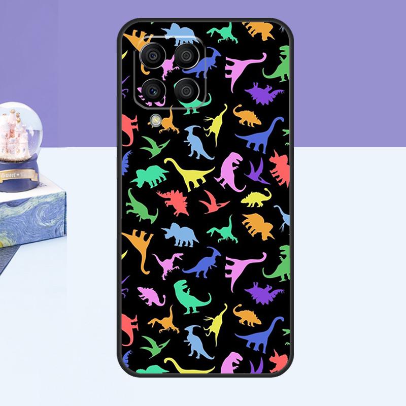 Fun Dinosaur Pattern Dino Case For Samsung Galaxy M15 M55 M35 M33 M21 M31 M16 M36 M56 M53 M13 M12 M32 M52 M14 M34 M54