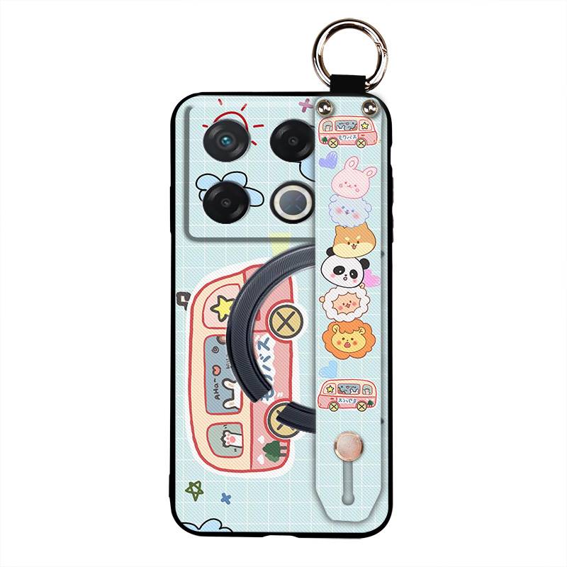 Cute Silicone Phone Case For infinix GT 20 Pro/X6871 Phone Holder Lanyard Durable Ring Back Cover Fashion Design Cartoon