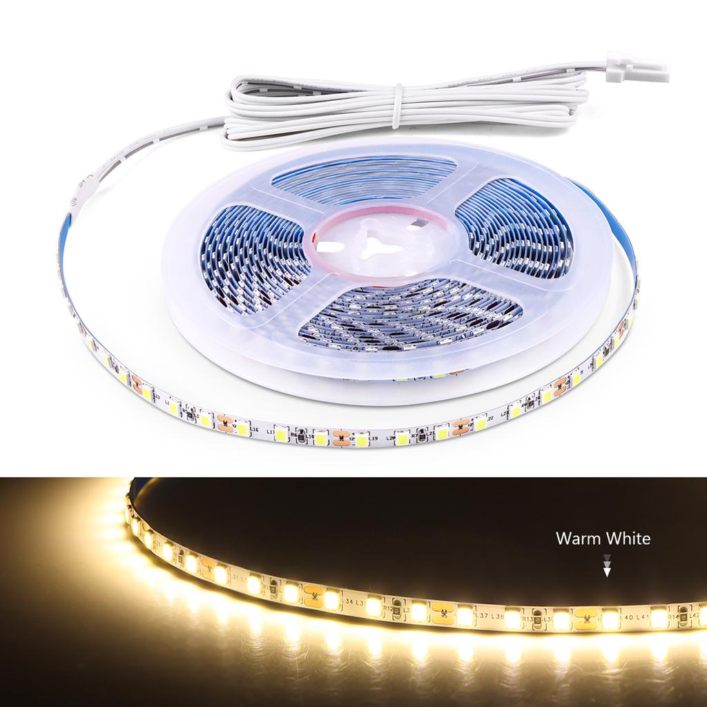 High Bright LED Cabinet Light Strip 12V 2835 Double Layer Copper 5mm PCB Tape DuPont Wire Cable Port DIY Wardrobe Shelves Lamp