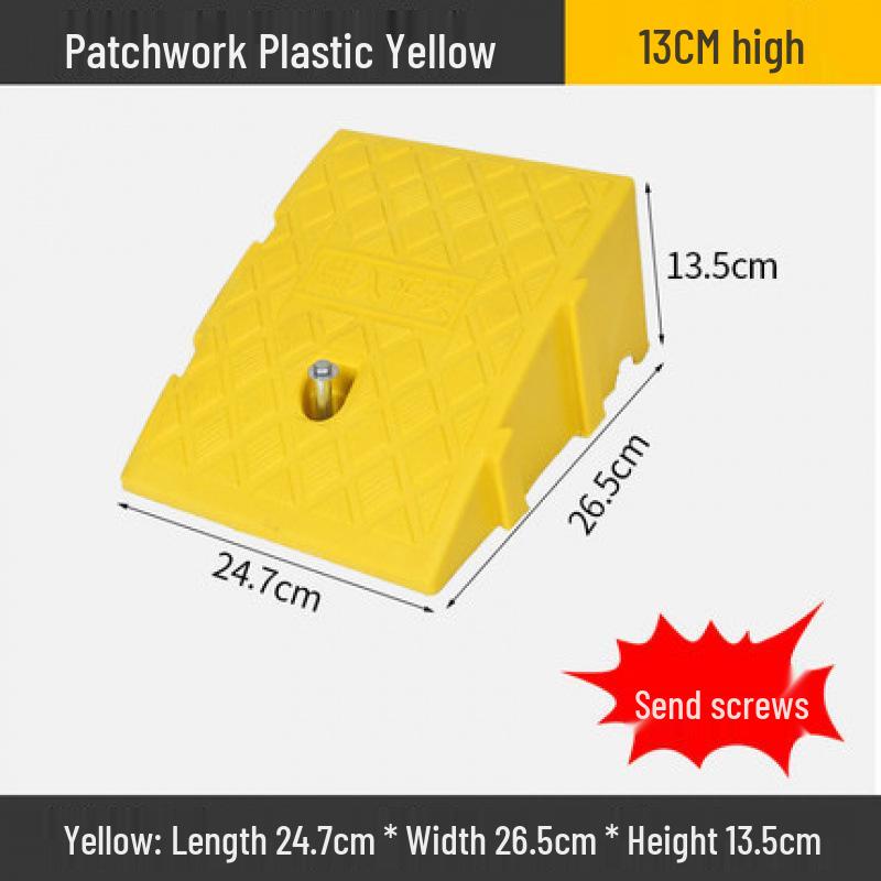 Plastic Ramp Pad: Car Uphill Climbing Slope Curb Threshold Speed Bump Step.