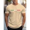 Summer Round Neck ITALIA Pattern Printed Top Fashionable Casual Pure Cotton Short Sleeved Men's T-shirts