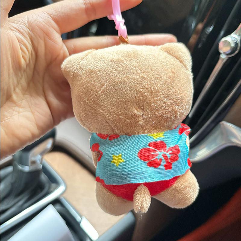 Adorable Kt Cat Plush Toy With Cartoon Pineapple Print Dress Mini Keychain Accessory