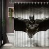 Superman Flying Above Clouds Waterproof Shower Curtain, Superhero Bathroom Decor For Fans