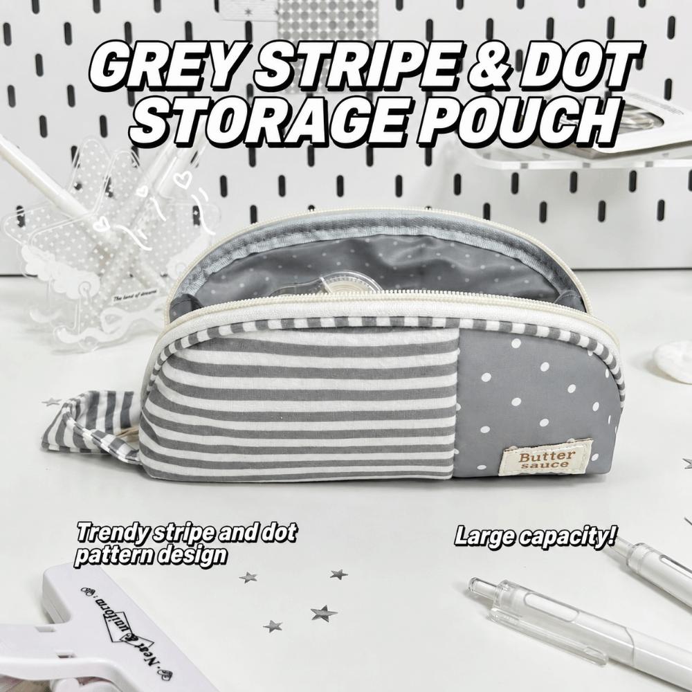 Shell Shape Pen Bag Stripe Patchwork Pencil Pouch Korean Style Pencil Case  School Supplies