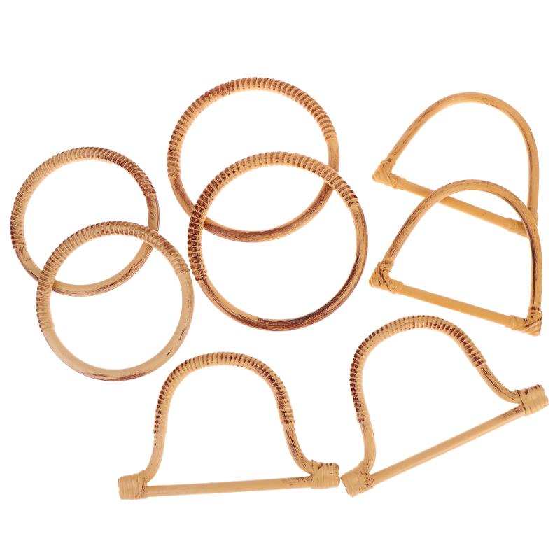 2Pcs Round D-Shaped Resin Purse Handles Non Slip DIY Replacement Bag Straps for Clutch Tote Handbag Repair