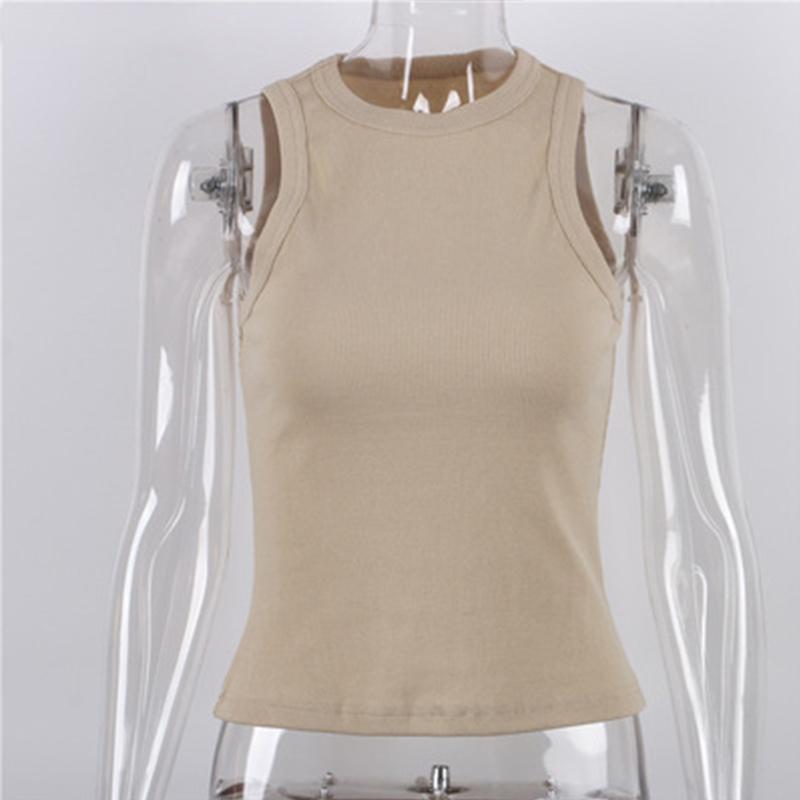 Ribber Knitted Women's Summer Knitted Tops Sport Vest Off Shoulder Tank Top Casual Sleeveless Tops