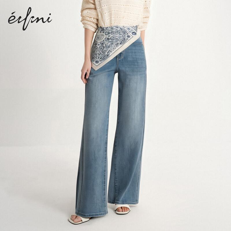 

Eifini Прямые Свободные Джинсы Широкие Штанины Выстиранные L