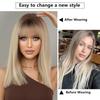 New Ash Blonde Shoulder Length Wig for Women - Rooted Hair Rose Net Machine Made Daily Wear Full Cap Wig, Natural Breathable