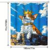 1pc Cute Cartoon Dog Shower Curtain with Crown Design – Polyester Bathroom Decor, Machine Washable, Blue Sky & Cloud Background