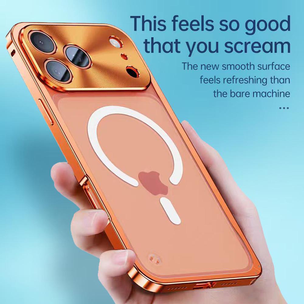 Luxury Metal Magnetic Phone Case For iPhone 17 16 15 14 13 12 Pro Max For Magsafe Wireless Charging Full Lens Protection Shockproof Cover