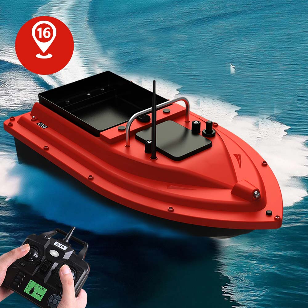 GPS Fishing Bait Boat D16B 1.5KG Large Bait Container Controlled 500M Range 12000mAh Battery Cruise Control