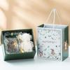 HANDUNYOU Creative Deer Glass Tea Cup Gift Set with Towel Bear
