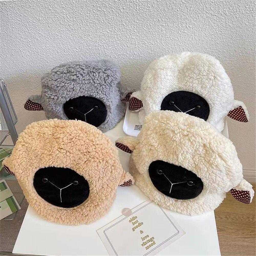 

Casual Warm Cute Sheep Faux Fur Beanies Caps Women Caps Plush Hat