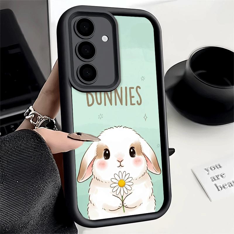 Phone Case for Samsung Galaxy A17 A16 A15 A14 A13 Cute Cartoon Bunny Rabbit A56 A36 A26 A55 A35 A25 A54 A34 A24 A53 A33 A23 A07
