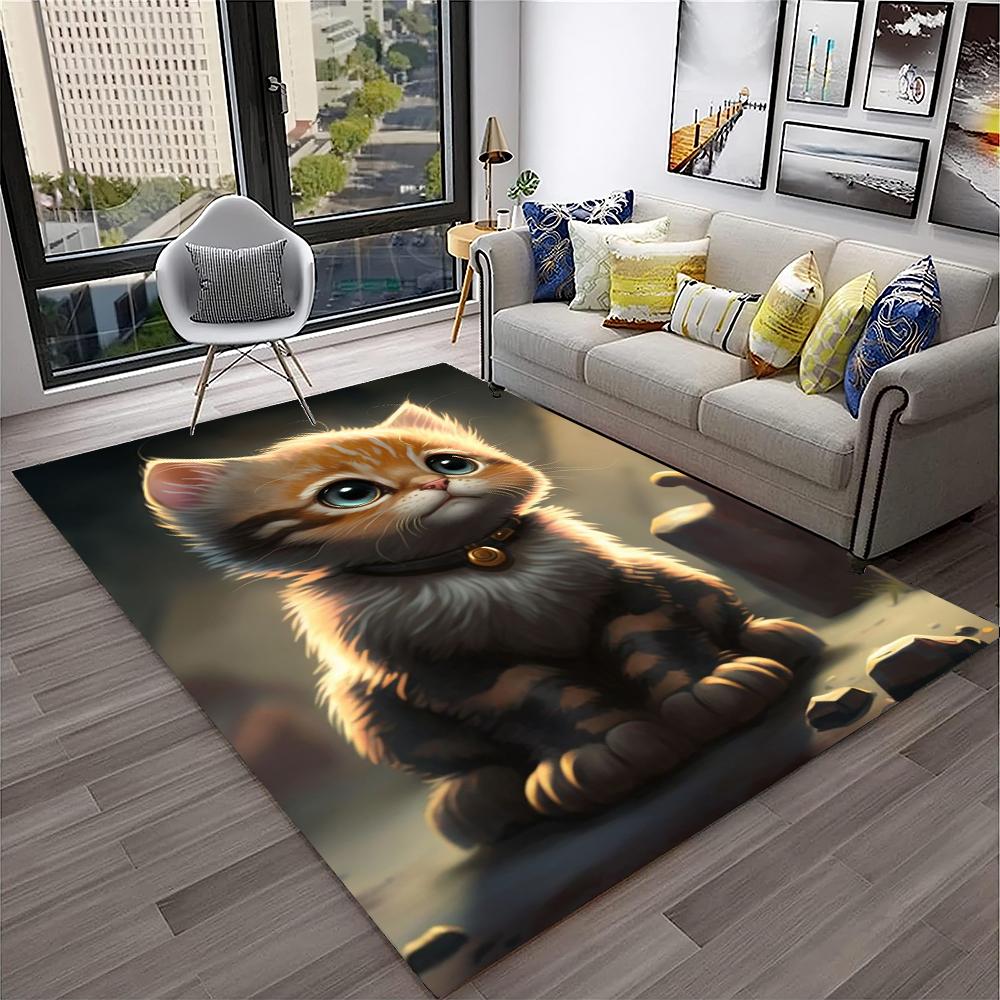 Schattige lapjeskat, Garfield-kat, Pers, Ragdoll Cartoon Tapijt Vloerkleed voor Huis Woonkamer Slaapkamer Bank Deurmat Decor, kind Antislip
