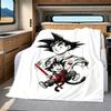 1 Stück Süße Cartoon Son Goku Aufdruck Flanelldecke, Hohe Qualität für Alle Jahreszeiten, Heimdekoration, Wärme und Komfort, Perfekt für Weihnachtsgeschenke