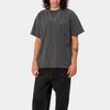 Carhartt WIP Garment-Dyed Loose Fit Square Label Crew Neck T-Shirt Unisex Tops Charcoal-Gray I029949-98-GD