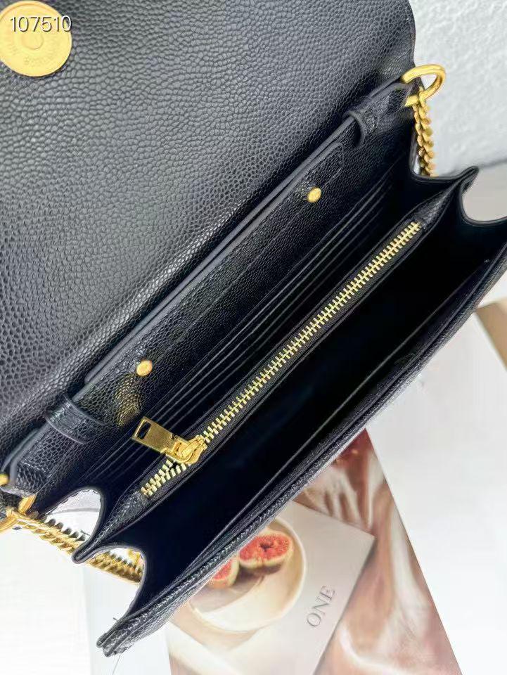 Removable Logo DIY Genuine Leather Caviar Chain Bag - Versatile High-End Crossbody Underarm Bag for Women