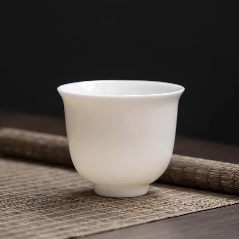 1 Stück Teetassen Pu Er Tee Werkzeuge Kungfu Teetasse Geschenk Getränk Tee Werkzeug Keramik Weißer Jade Porzellan
