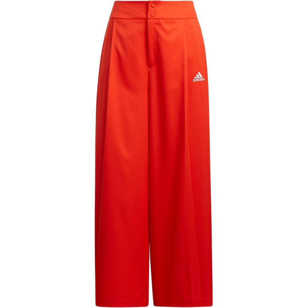 adidas Dance Limit Series Logo Embroidery Solid Color Mid Waist Wide Leg Loose Casual Pants Women Bottoms Deep-Orange-Yellow H09687