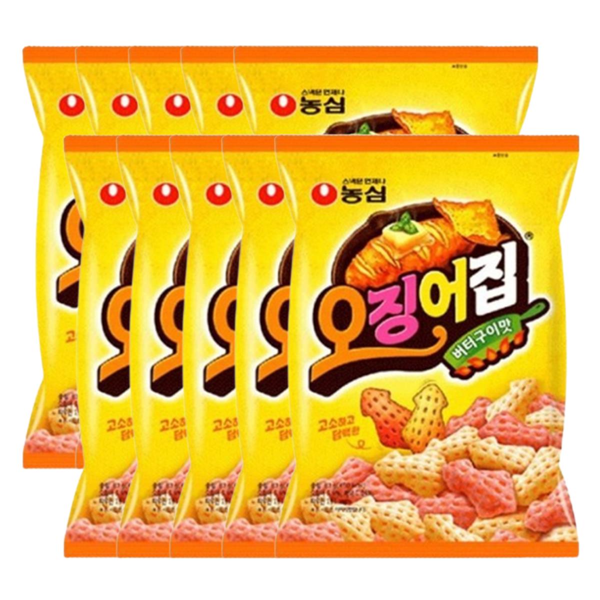 Nongshim Light Squid House Chips Savory Butter Grilled Flavor Crispy Snack 78G X 10 Pack