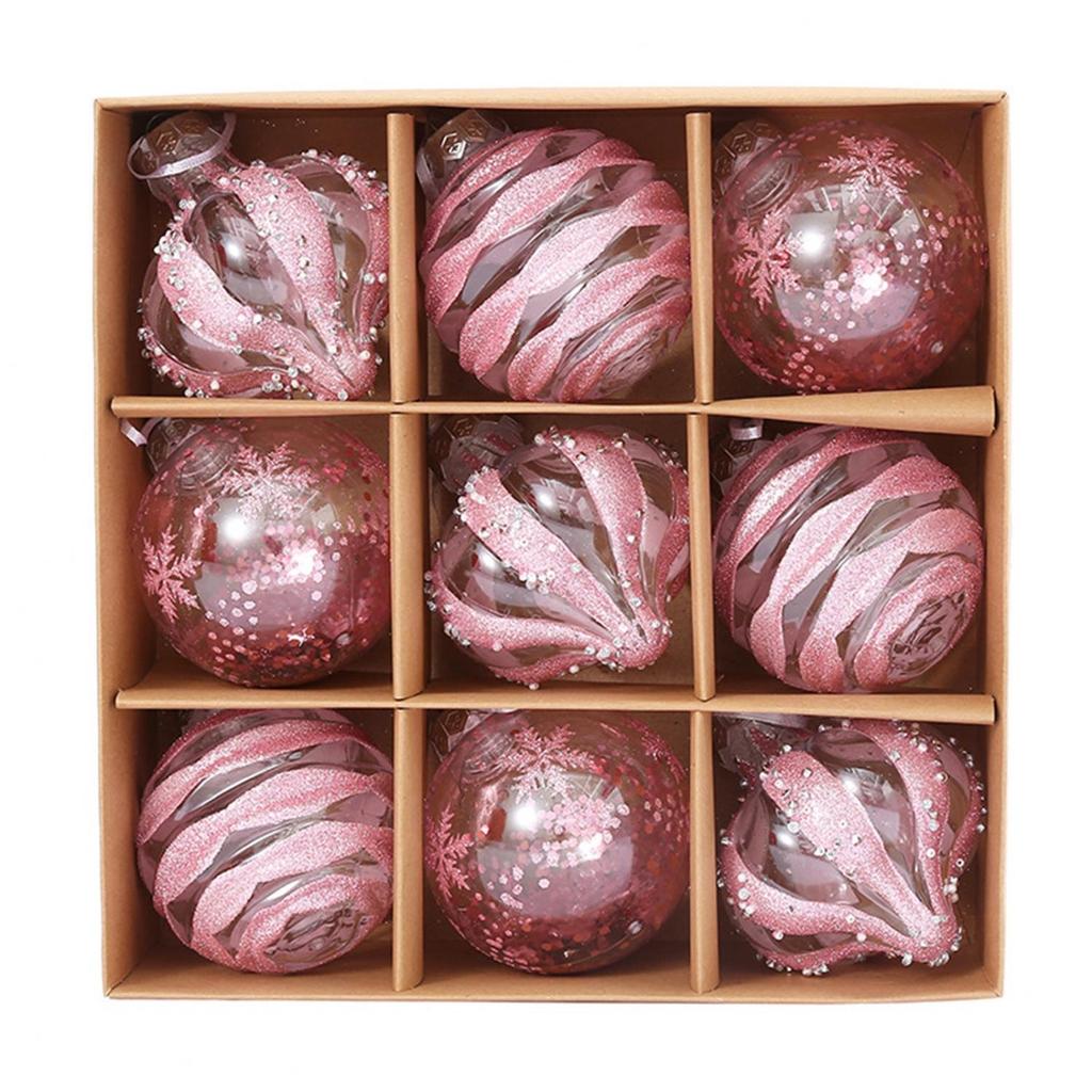 9PCS 8cm Christmas Ball Ornaments Tree Decorations for Holiday Wedding Party
