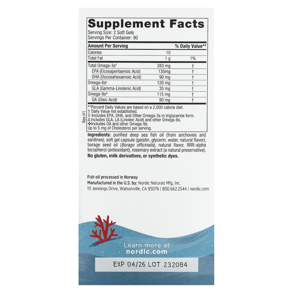 Complete Omega Junior, Ages 6-12, Lemon, 180 Mini Softgels