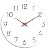 Simple Circular Wooden Wall Clock Quiet Batteryoperated Decor