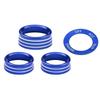SUREYEAH Car Air Conditioner Volume Radio Button Knob Cover Aluminum Decorative Ring Fit for Dodge Challenger Charger Accessories 2015-2020(Blue)