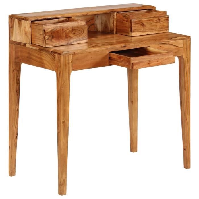VidaXL Bureau avec tiroirs Bois massif 88 x 50 x 90 cm