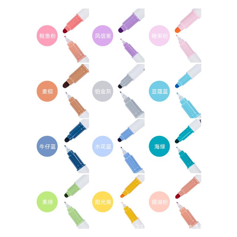 6 Bucăți/Kit Kit Pixuri Highlighter cu Puncte Culoare Deschisă Vârf Dublu Marker Puncte Fine pentru Desen Pictură Materiale Școlare de Birou