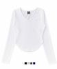 Yuping [Super Soft Tencel] Ndressy Slim V-Neck Long Sleeve T-Shirt