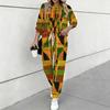 Women Floral Print Two Piece Outfit, Long Sleeve Crew Neck Top & Drawstring Jogger Pants Casual Tracksuit for Spring Autumn