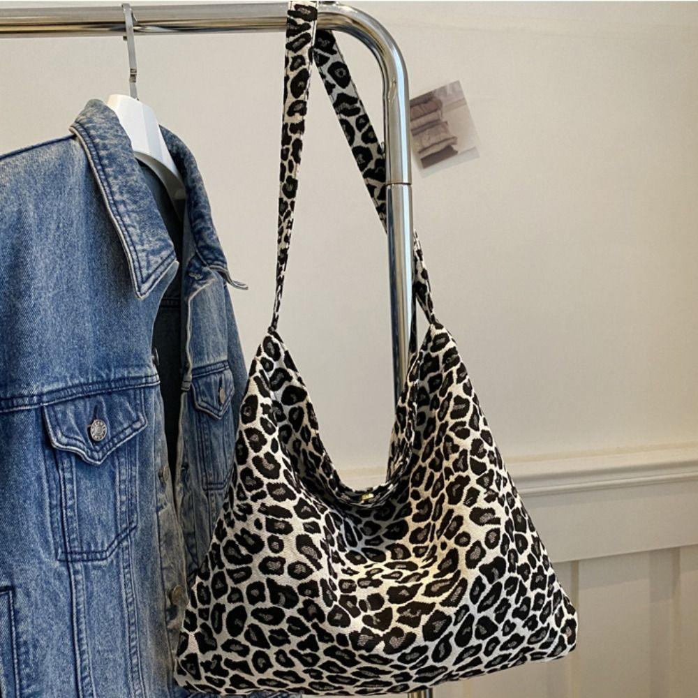 Large Capacity Shoulder Bag Cloth Messenger Bag Casual Leopard Print Crossbody Bags  Outdoor