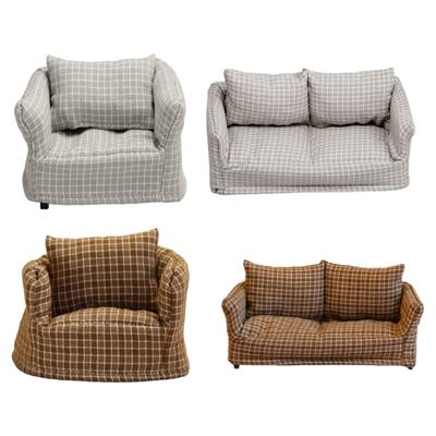 Smooth Cotton Tiny Sofa Model For 1 12 Model House Displays Detachable For Realistic Home Trim
