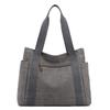 Canvas Tote Bag For Women With Zipper Pockets And Retro Style For Daily Use