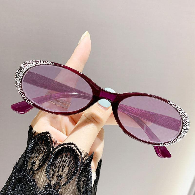 Trendy Diamond UV400 Sunglasses for Women Men Small Oval Frame Sun Glasses Men Ladies Ultralight Outdoor Sunshade Eyewear