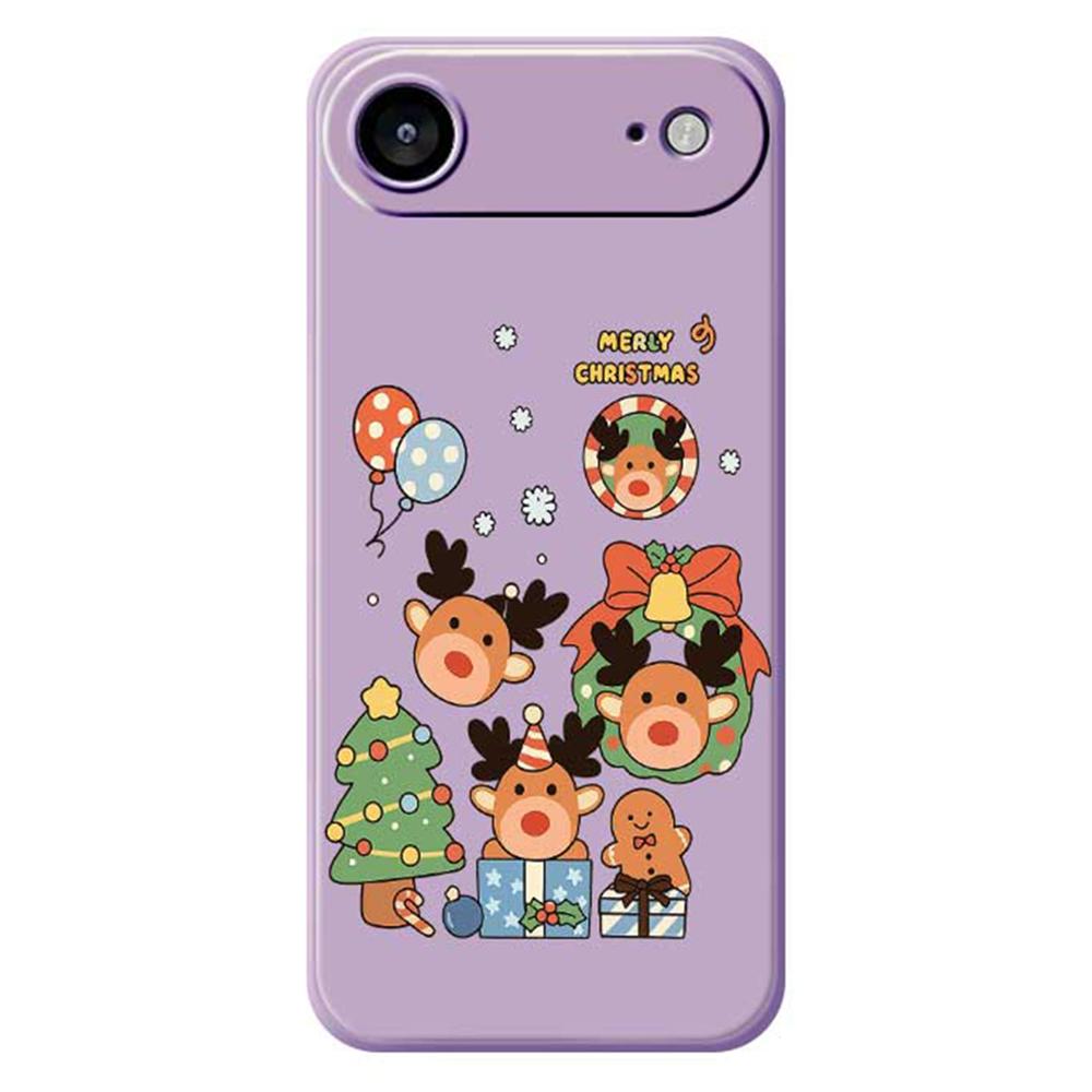 For iPhone 17 Air Case Christmas Gift Deer Pattern Printing Straight Edge TPU Phone Back Cover