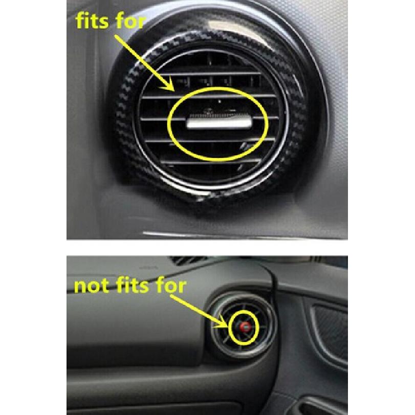 For Hyundai Kona 2018- Carbon Fiber Dashboard Side Air Vent Ring Cover Trim