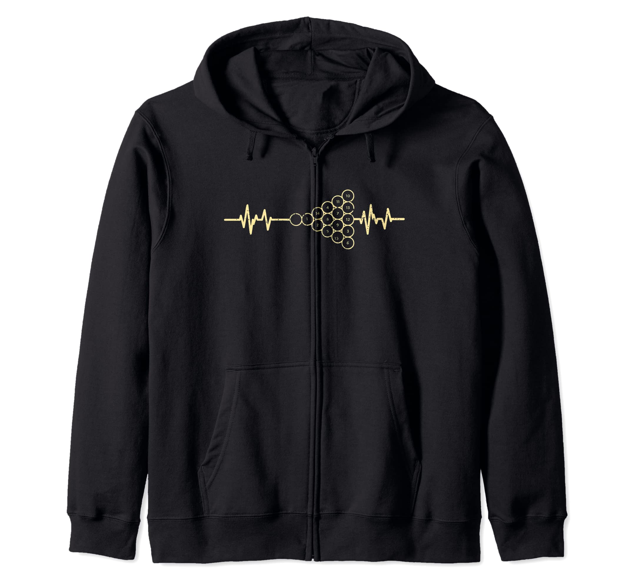 

Бильярдный кий Heartbeat Line Sports Pool Player Pool Billiards Zip Hoodie чёрный