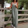 Moda Casual Abbigliamento da Donna Colore Solido Allacciato Pantaloni a Spalline Gamba Larga Larga Tuta Casual da Donna
