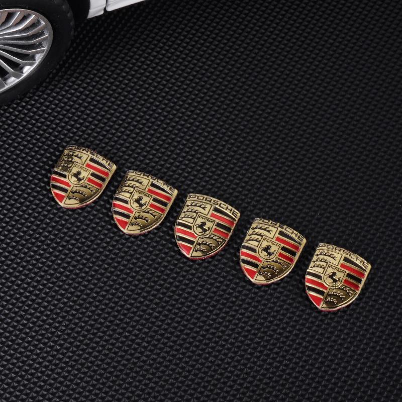 AABKW1 1cm Car Remote Key Stickers Badge Emblem Car Accessories For Porsche Cayenne Panamera Macan 911 718 Taycan Boxster Cayman 918