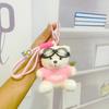 Cool Teddy Bear Plush Keychain Cute Stuffed Animal Pendant For Student School Bag Backpack Charm Accessory