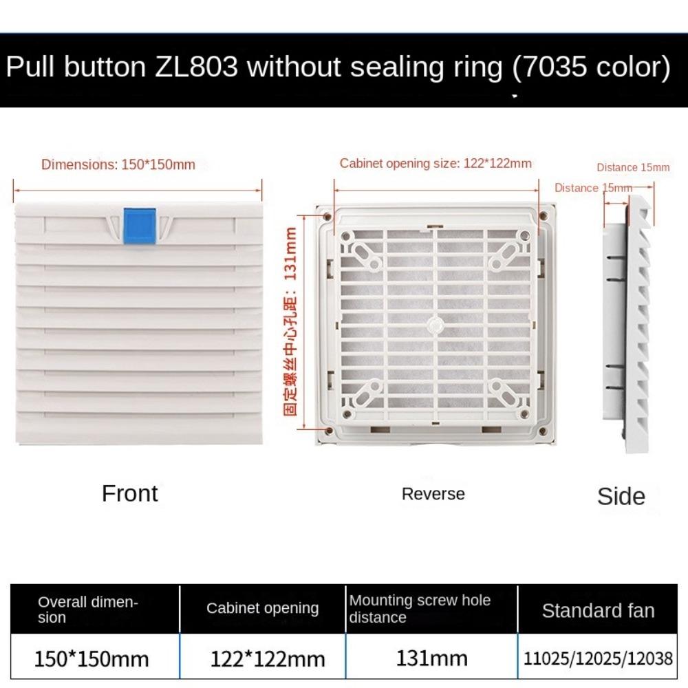 Air Ventilation System ABS Cabinet Ventilation Filter White Without Fan Fan Filter Louvers Blower Exhaust