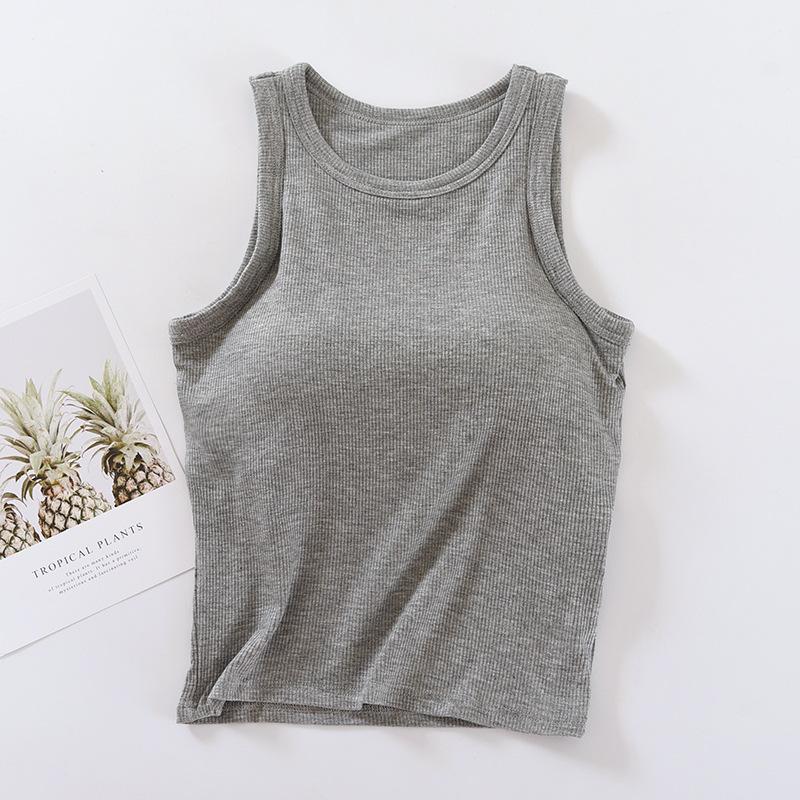 Modal Thread Chest-Pad Suspender Vest: Women's Slim High-Collar Tube Top for Summer