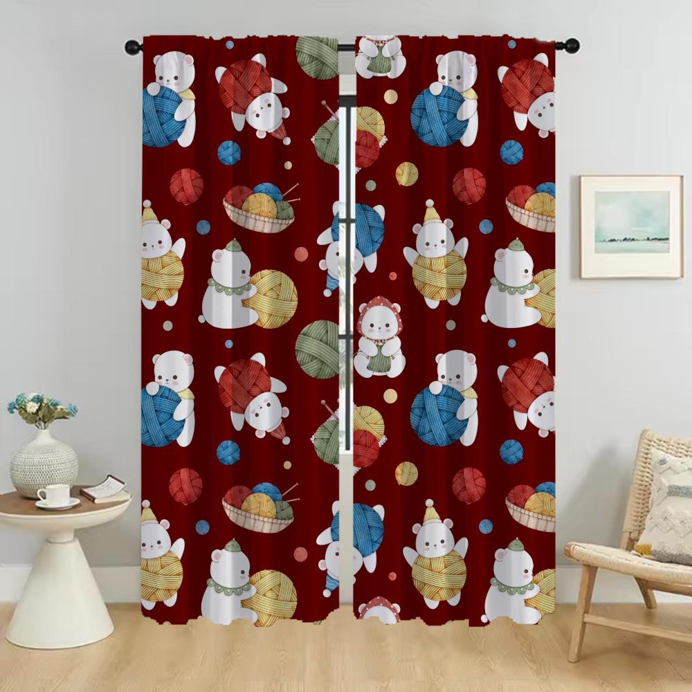 

Woolly Bear Blackout Curtains for Living Room Home Interior Curtains 2 Pieces Window Curtain Tulle for Bedroom Shades Partition W50xH70cmx2pcs-CL